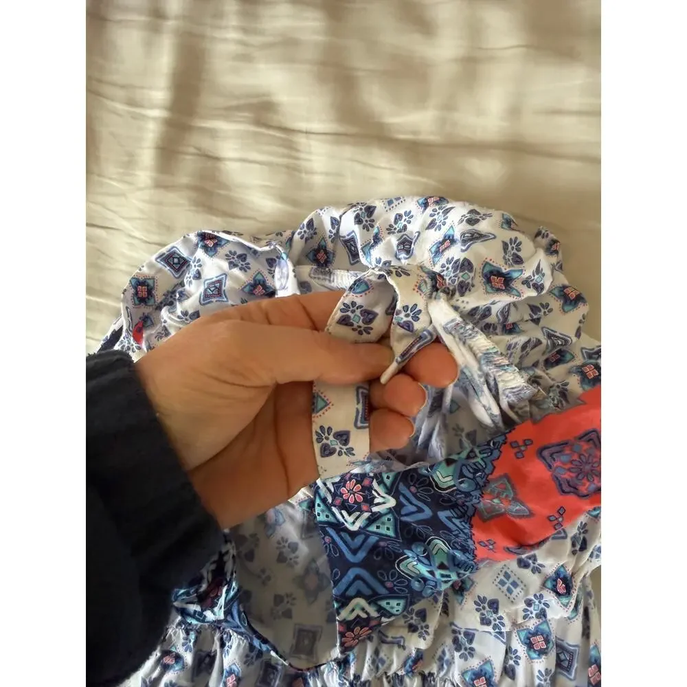 Justice blue and coral print romer size 10